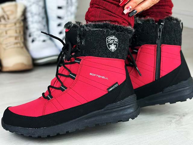 czerwone sniegowce damskie